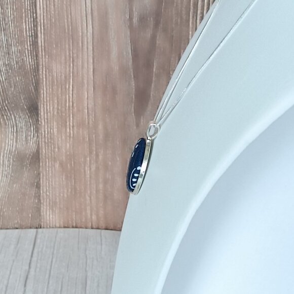 "Listok" UNESCO Heritage "Modrotlač" Blueprint Necklace - Artisan Crafted - Picture 2 of 6